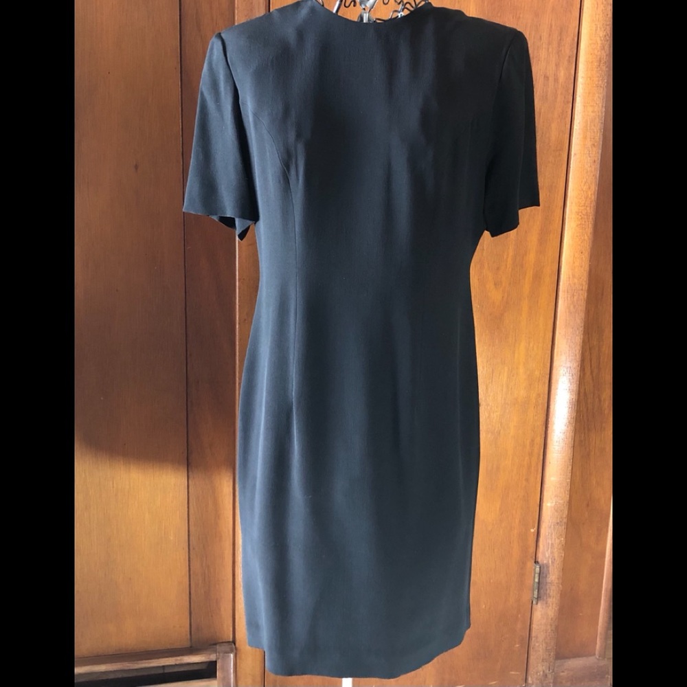 Talbots Black Silk Short Sleeve Dress
